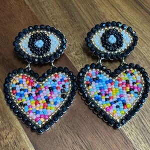 Sugarfix by Baublebar Micro Bead Evil Eye Dangle Heart Pierced Earrings